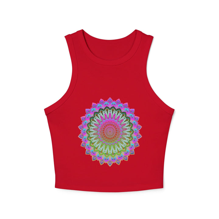 Vibrant Mandala Racerback Tank Top Tank Top - Blululi