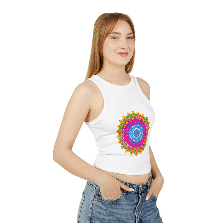 Vibrant Mandala Racerback Tank Top Tank Top - Blululi