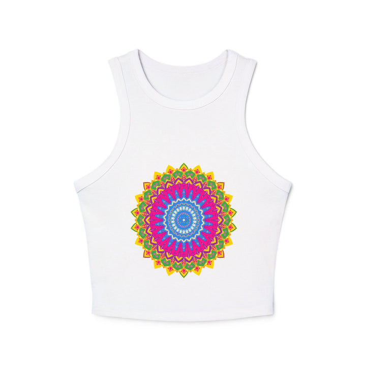 Vibrant Mandala Racerback Tank Top Tank Top - Blululi