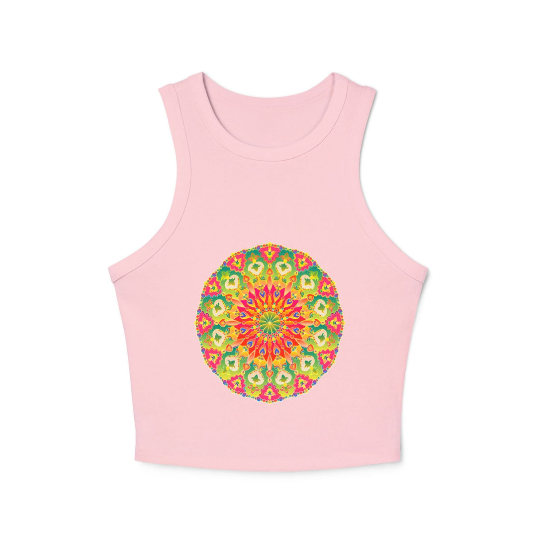 Vibrant Mandala Racerback Tank Top Tank Top - Blululi