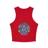 Vibrant Mandala Racerback Tank Top Tank Top - Blululi