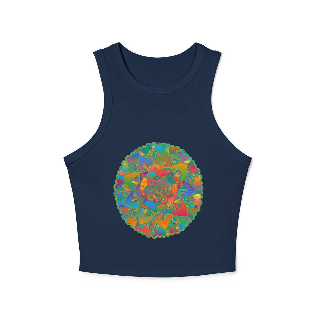 Vibrant Mandala Racerback Tank Top Tank Top - Blululi