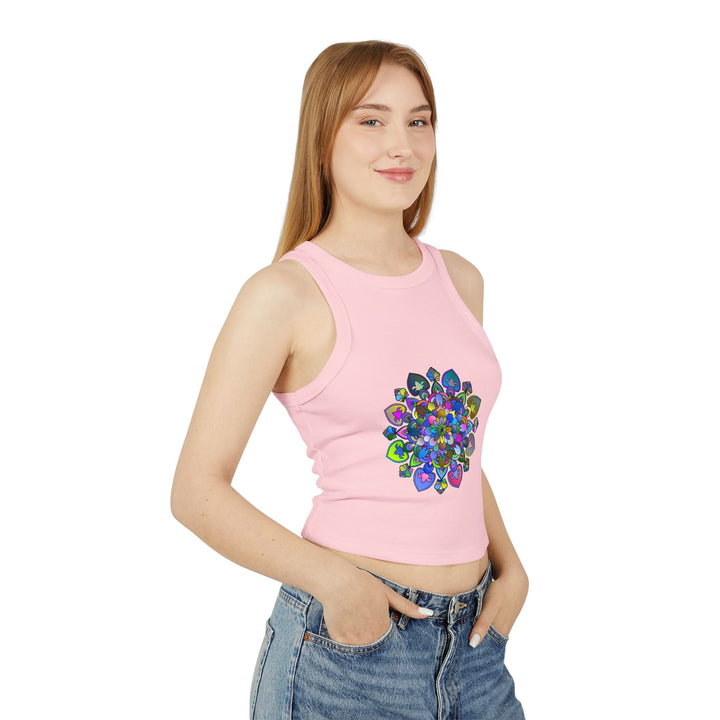 Vibrant Mandala Racerback Tank Top Tank Top - Blululi