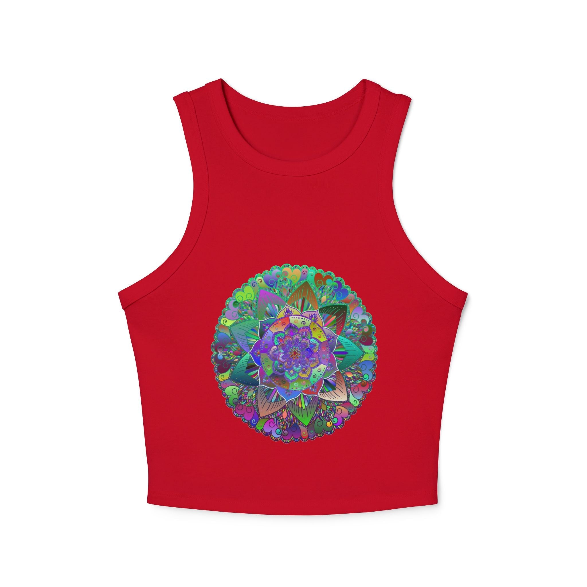 Vibrant Mandala Racerback Tank Top Tank Top - Blululi