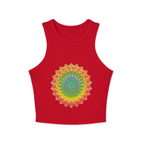 Vibrant Mandala Racerback Tank Top Tank Top - Blululi