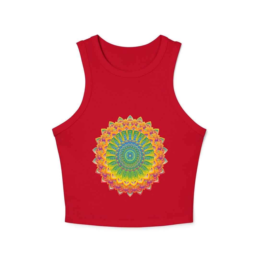 Vibrant Mandala Racerback Tank Top Tank Top - Blululi