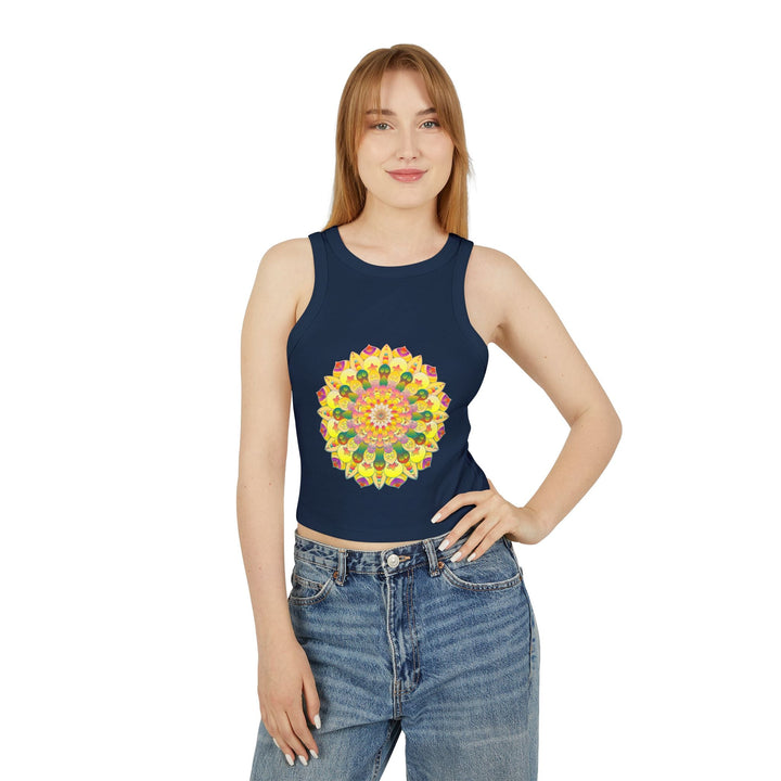 Vibrant Mandala Racerback Tank Top Tank Top - Blululi