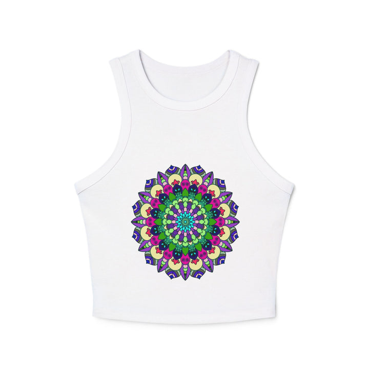 Vibrant Mandala Racerback Tank Top Tank Top - Blululi