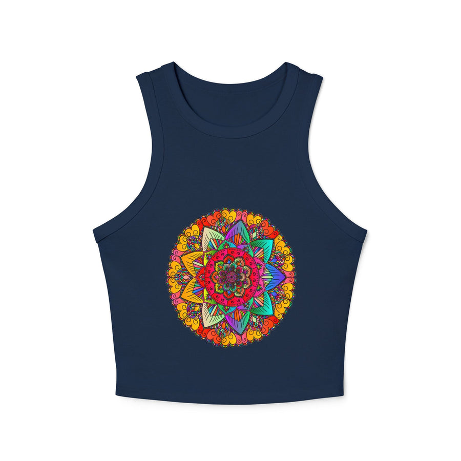 Vibrant Mandala Racerback Tank Top Tank Top - Blululi