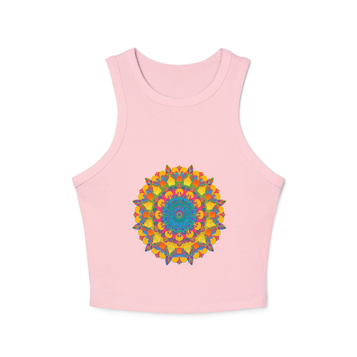 Vibrant Mandala Racerback Tank Top Tank Top - Blululi