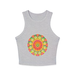 Vibrant Mandala Racerback Tank Top Tank Top - Blululi