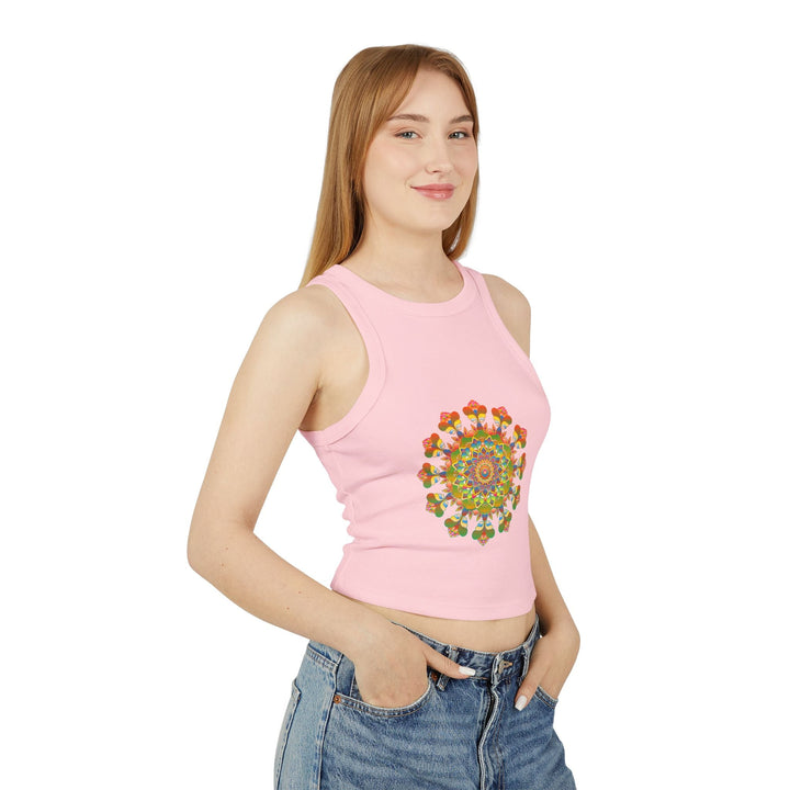 Vibrant Mandala Racerback Tank Top Tank Top - Blululi