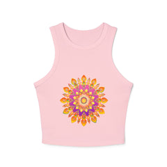 Vibrant Mandala Racerback Tank Top Tank Top - Blululi