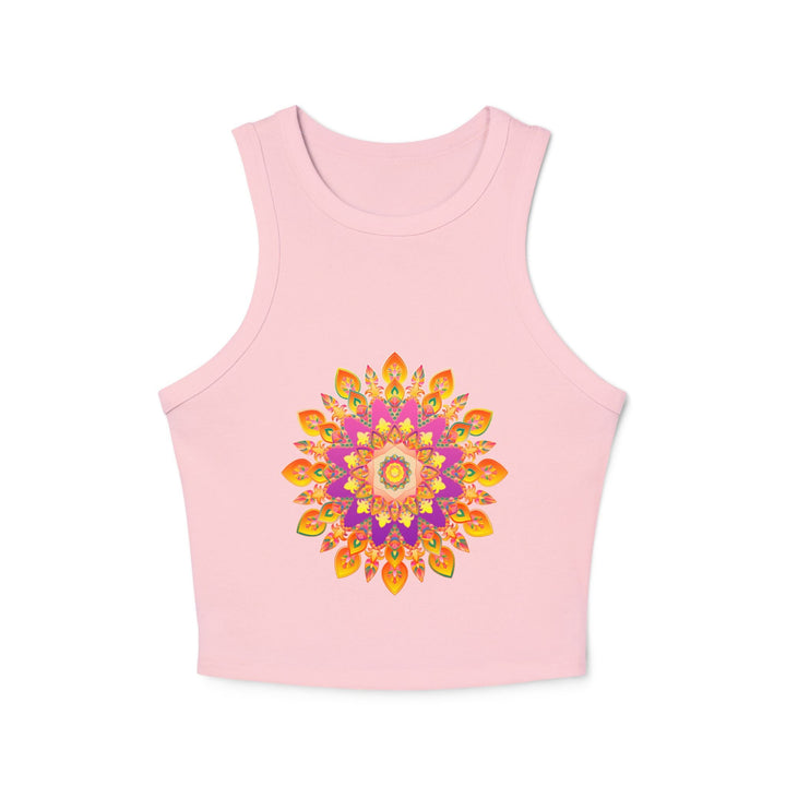 Vibrant Mandala Racerback Tank Top Tank Top - Blululi