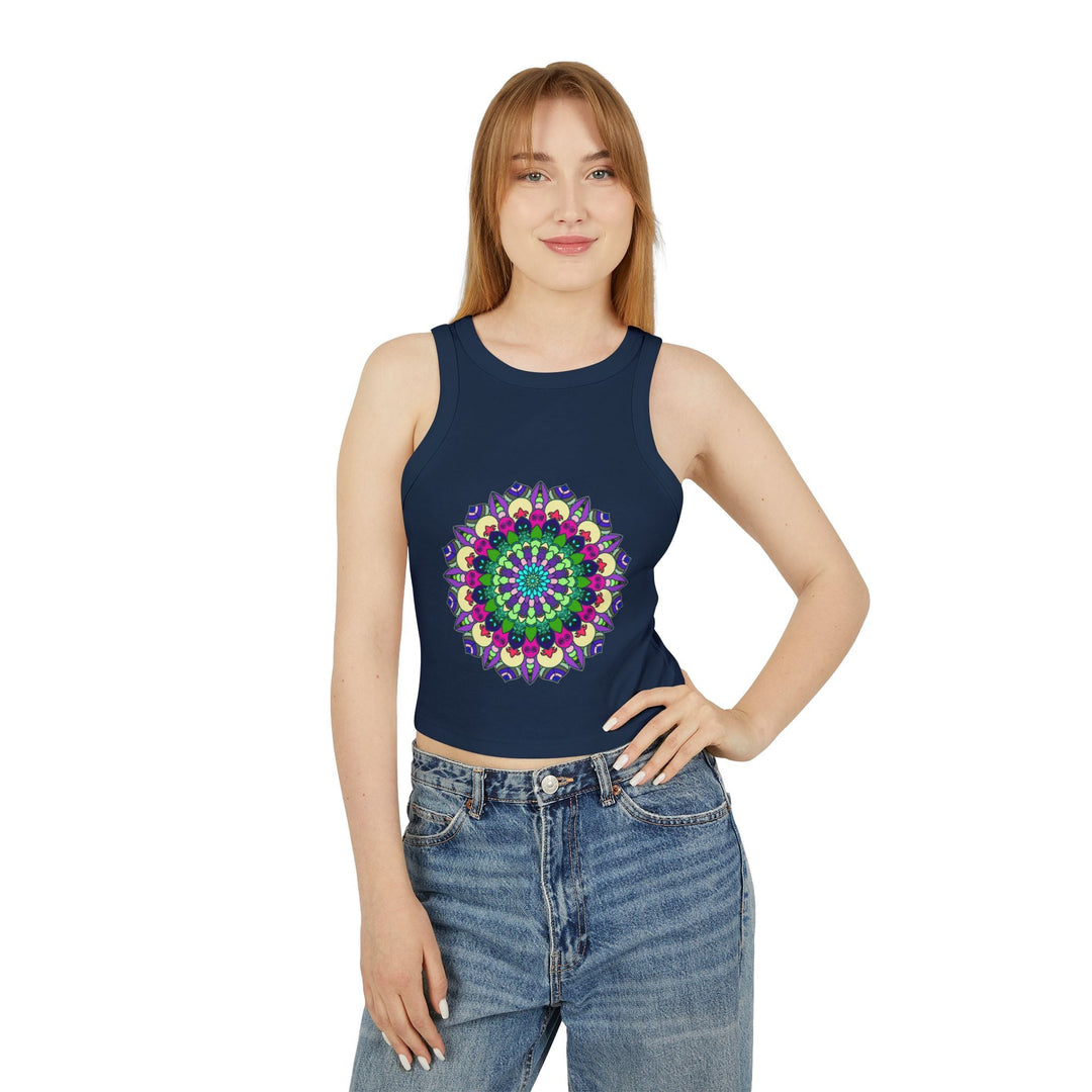 Vibrant Mandala Racerback Tank Top Tank Top - Blululi