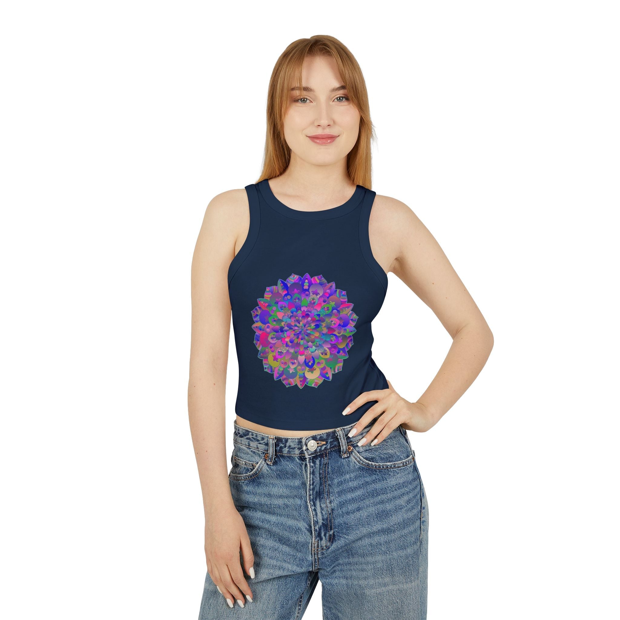 Vibrant Mandala Racerback Tank Top Tank Top - Blululi