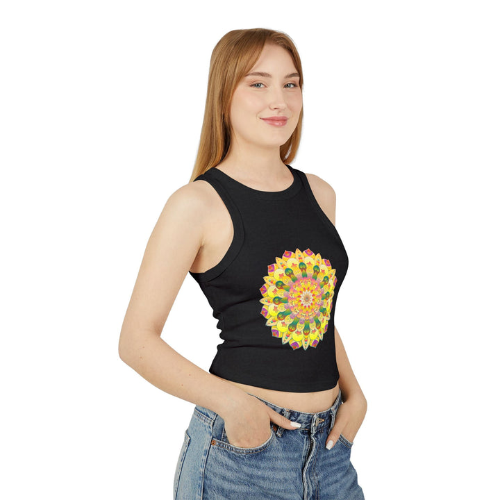 Vibrant Mandala Racerback Tank Top Tank Top - Blululi