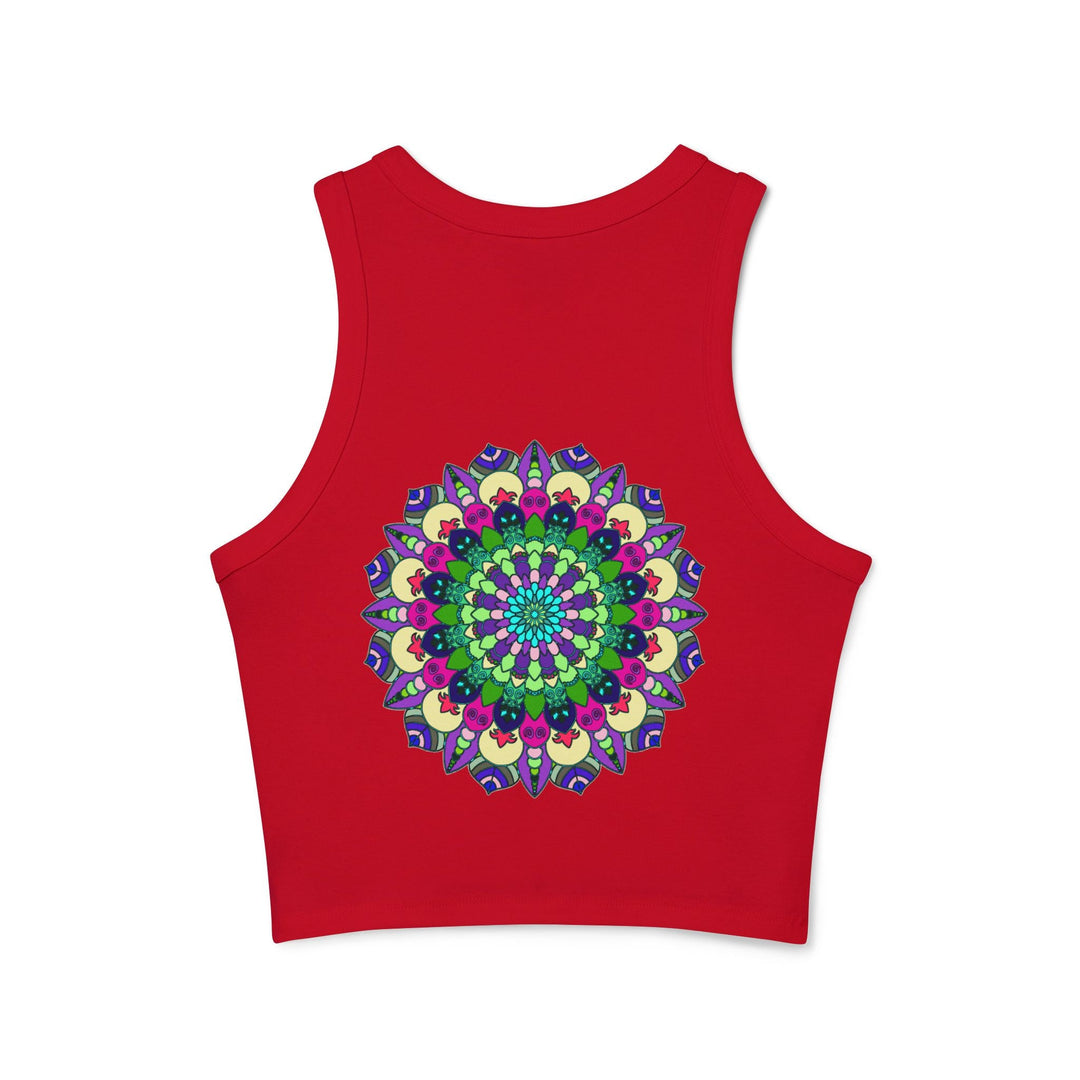 Vibrant Mandala Racerback Tank Top Tank Top - Blululi