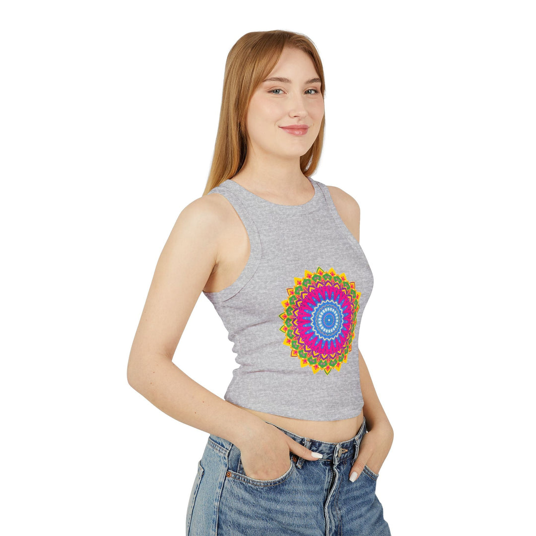 Vibrant Mandala Racerback Tank Top Tank Top - Blululi