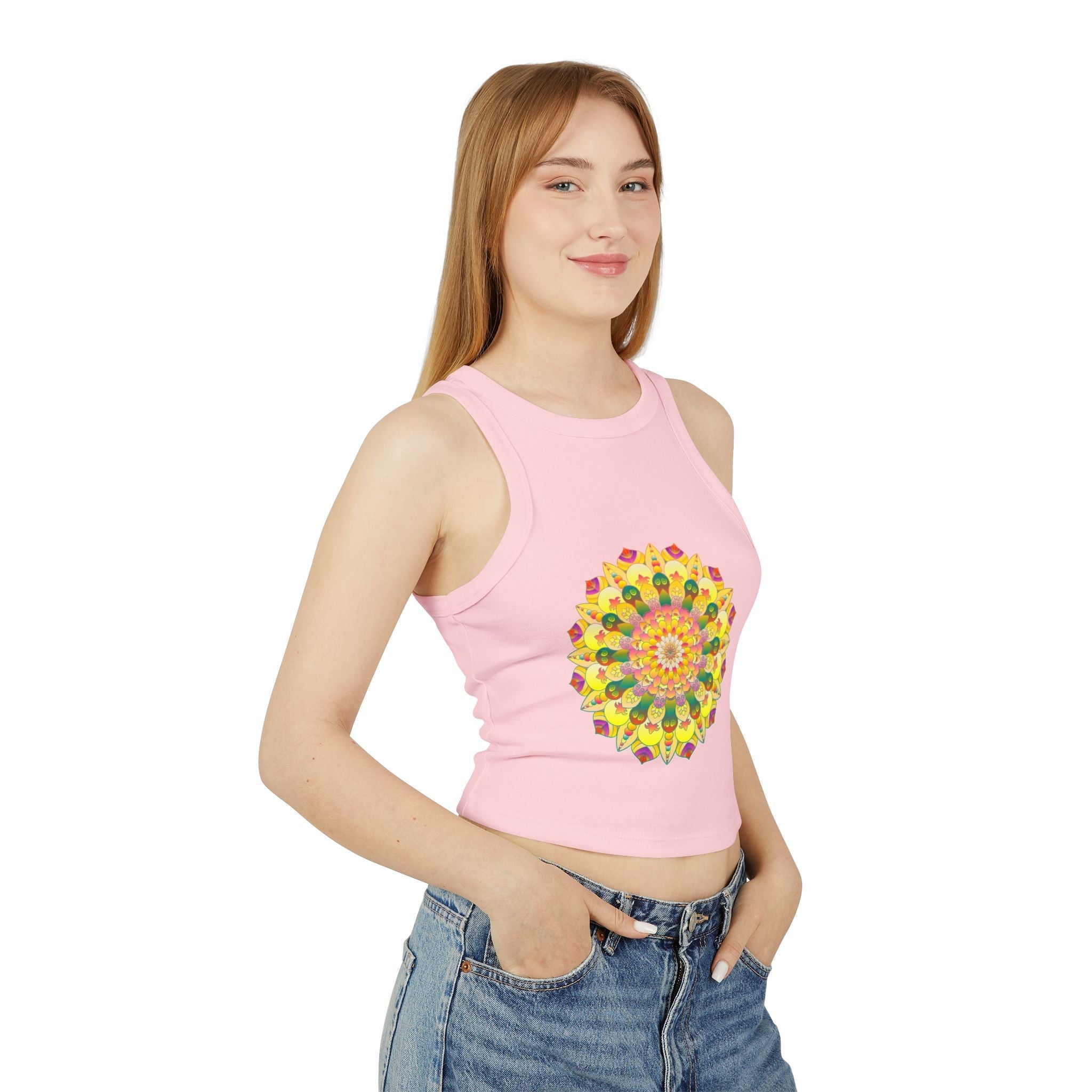 Vibrant Mandala Racerback Tank Top Tank Top - Blululi