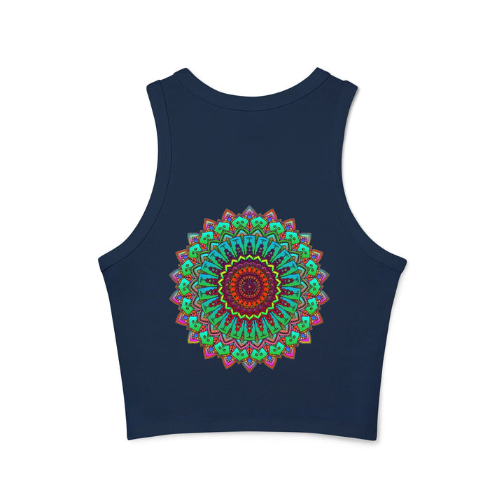 Vibrant Mandala Racerback Tank Top Tank Top - Blululi