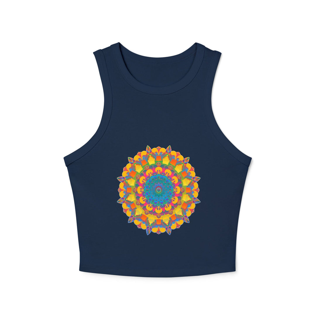 Vibrant Mandala Racerback Tank Top Tank Top - Blululi