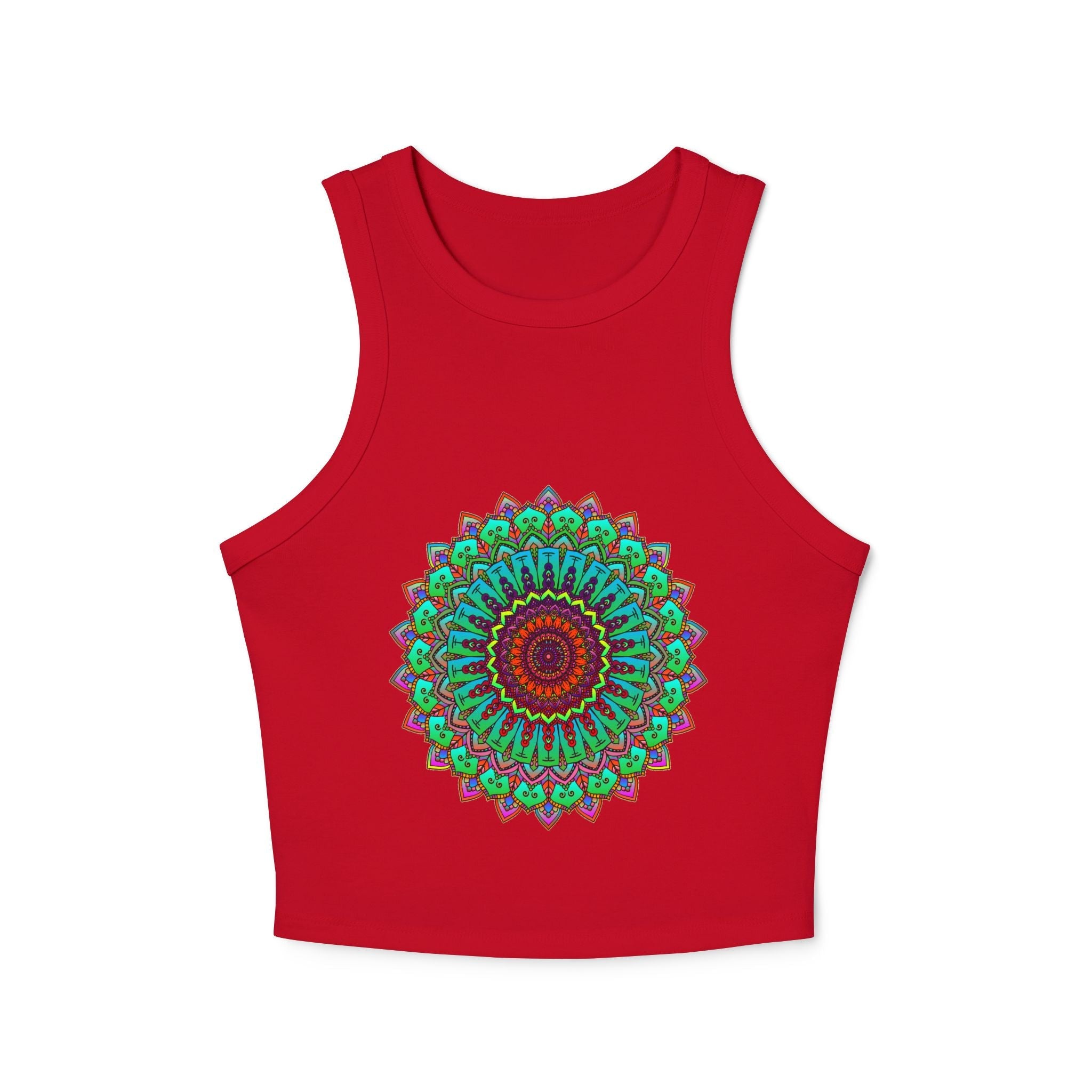 Vibrant Mandala Racerback Tank Top Tank Top - Blululi