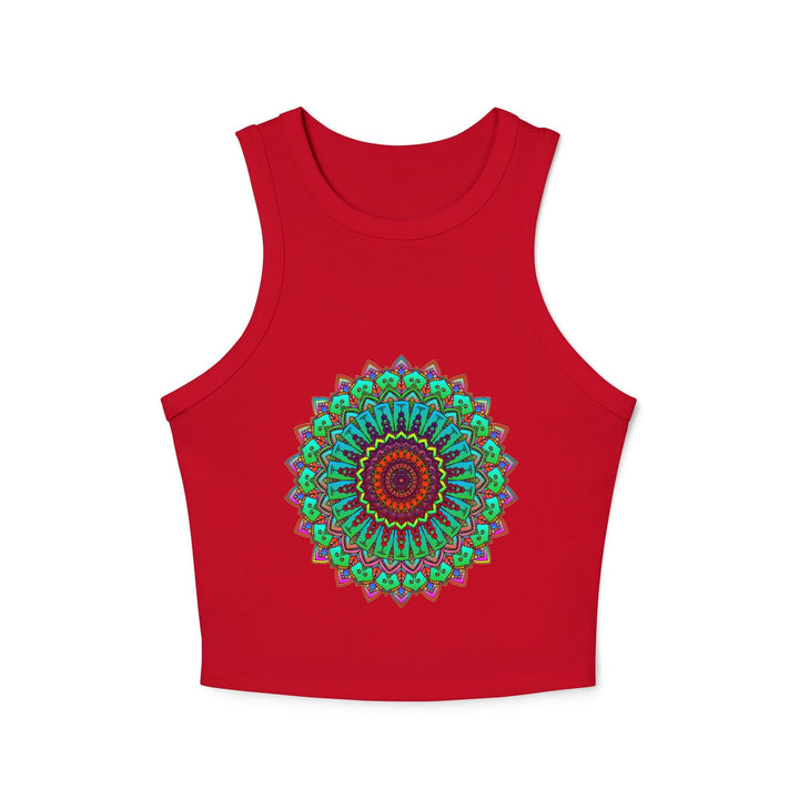 Vibrant Mandala Racerback Tank Top Tank Top - Blululi