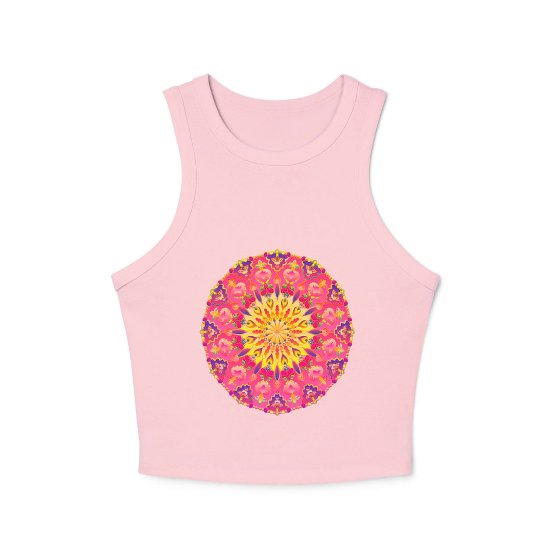 Vibrant Mandala Racerback Tank Top Tank Top - Blululi