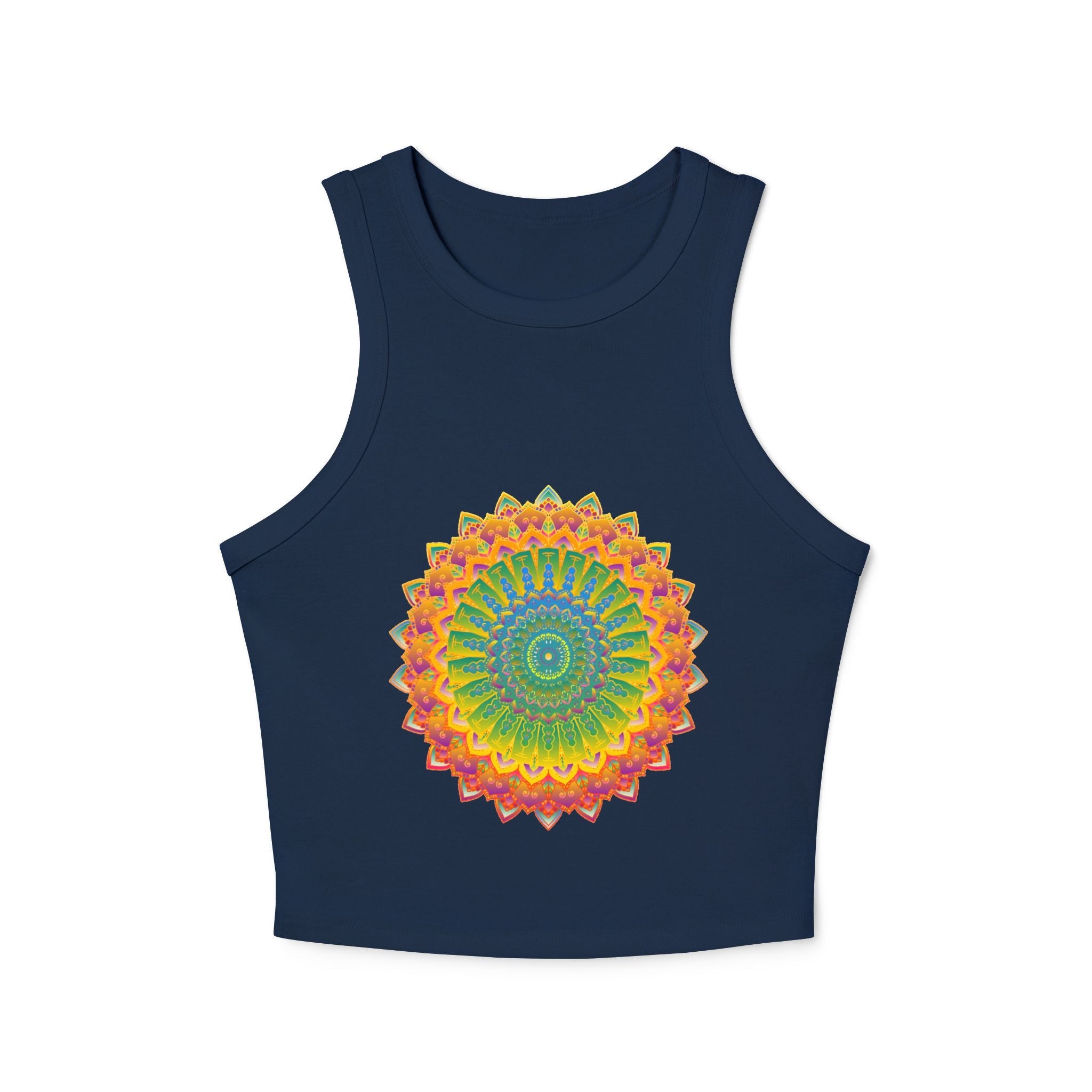 Vibrant Mandala Racerback Tank Top Tank Top - Blululi