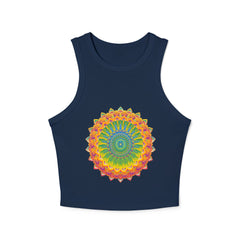 Vibrant Mandala Racerback Tank Top Tank Top - Blululi