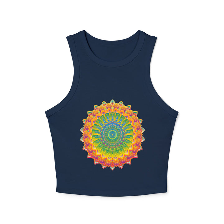 Vibrant Mandala Racerback Tank Top Tank Top - Blululi