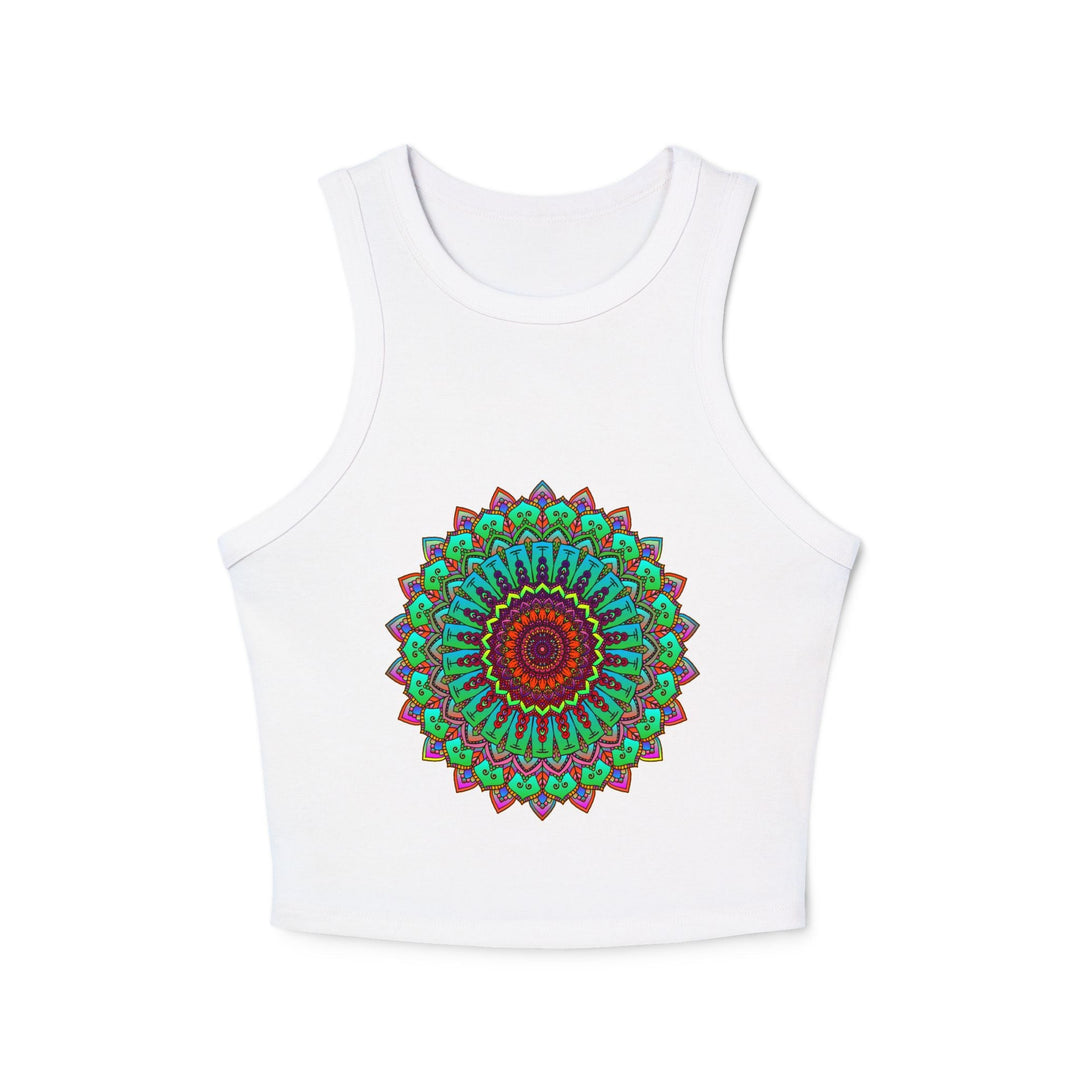 Vibrant Mandala Racerback Tank Top Tank Top - Blululi