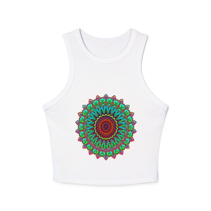 Vibrant Mandala Racerback Tank Top Tank Top - Blululi