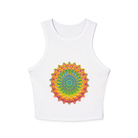Vibrant Mandala Racerback Tank Top Tank Top - Blululi