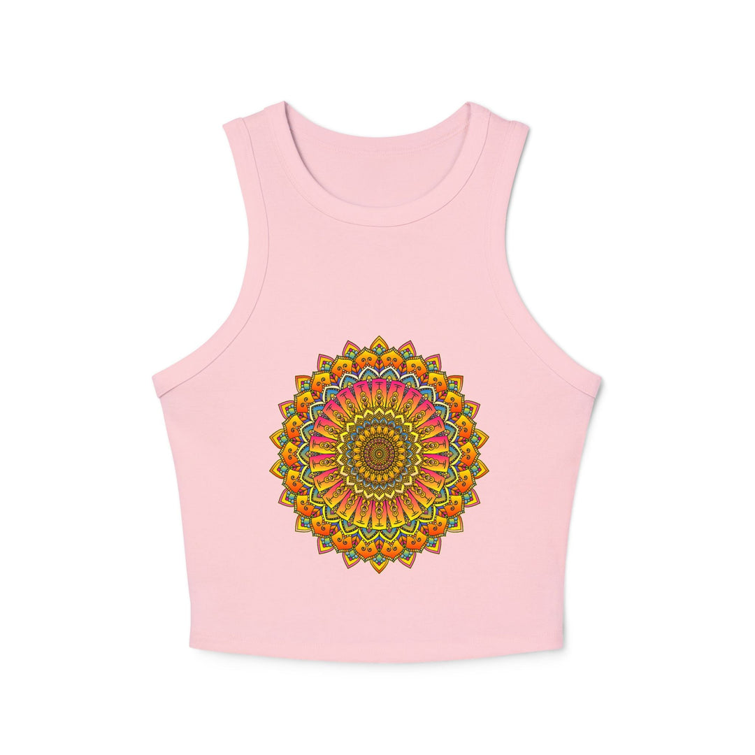 Vibrant Mandala Racerback Tank Top Tank Top - Blululi