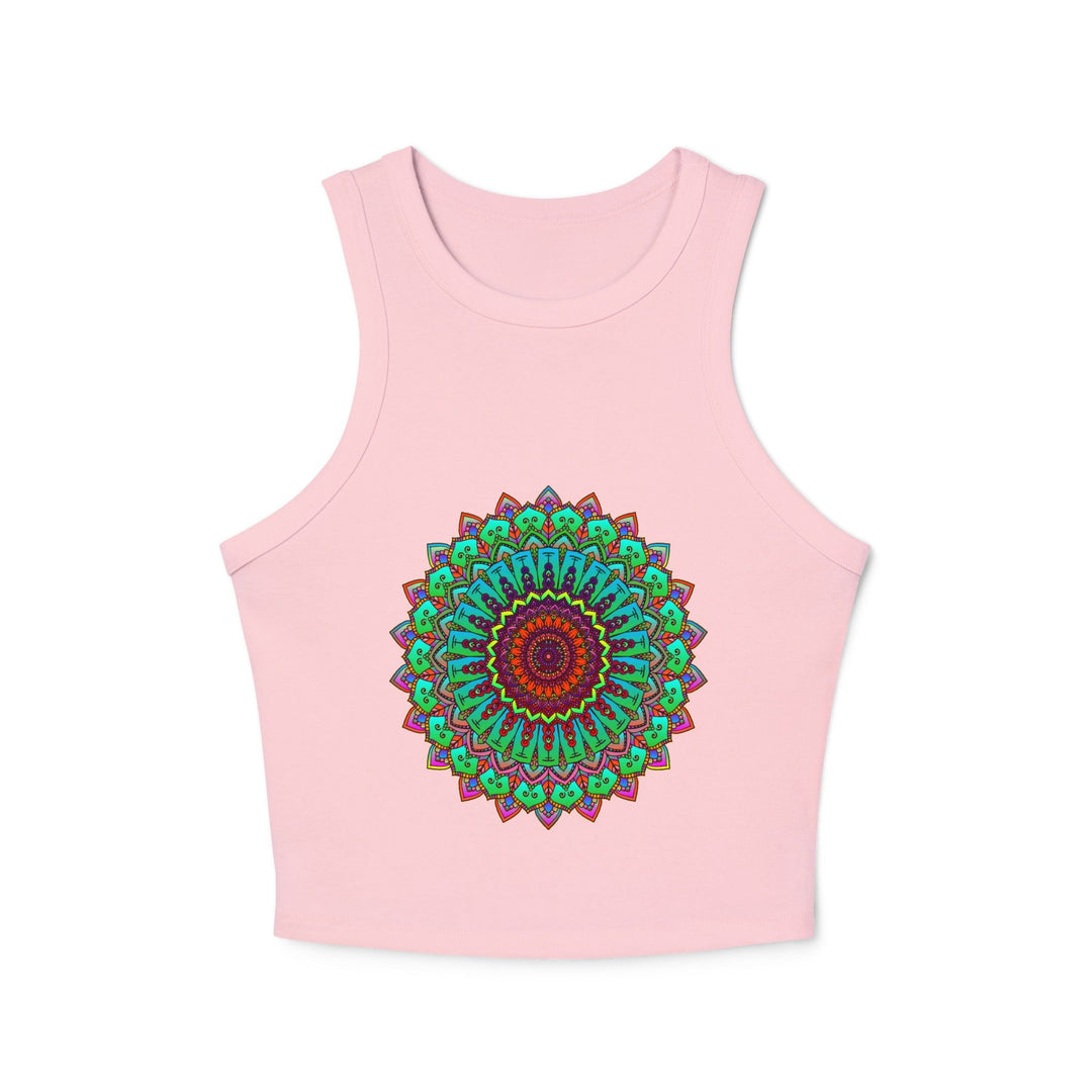 Vibrant Mandala Racerback Tank Top Tank Top - Blululi