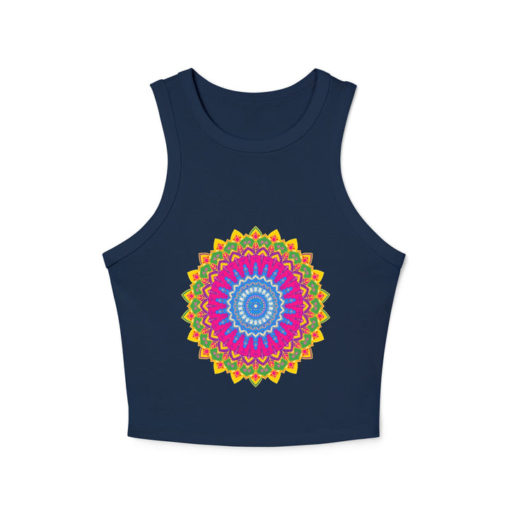 Vibrant Mandala Racerback Tank Top Tank Top - Blululi