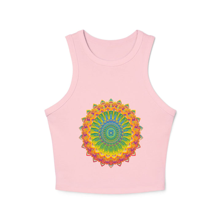 Vibrant Mandala Racerback Tank Top Tank Top - Blululi