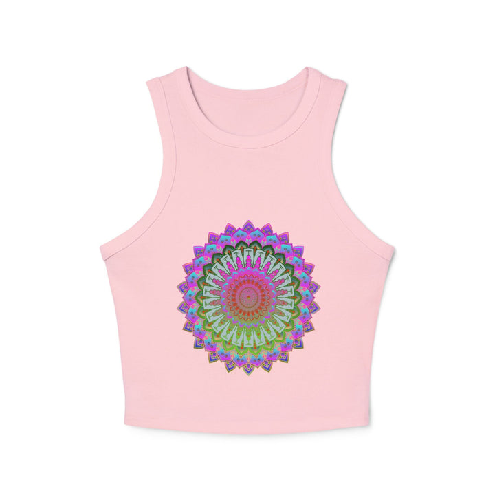 Vibrant Mandala Racerback Tank Top Tank Top - Blululi