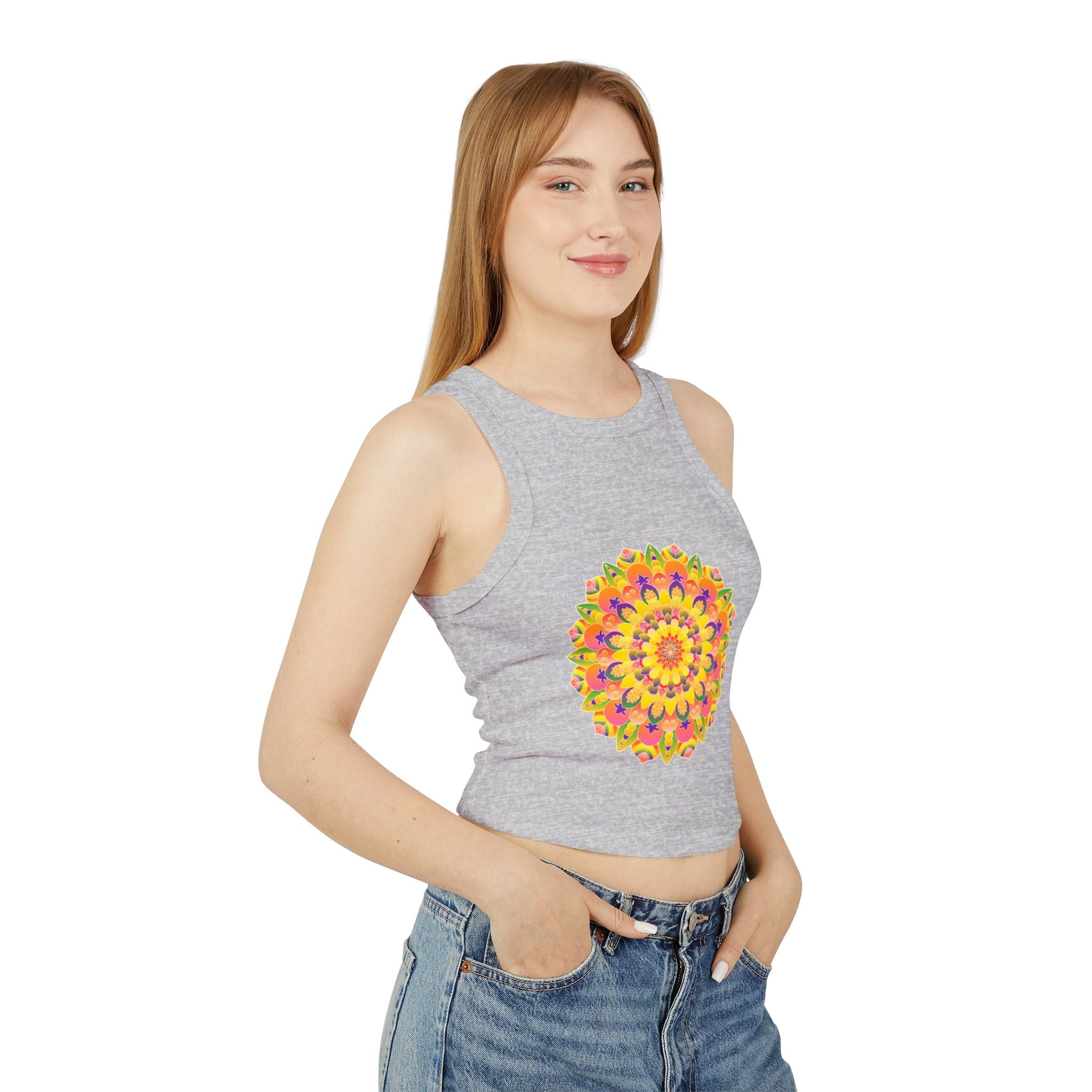 Vibrant Mandala Racerback Tank Top Tank Top - Blululi