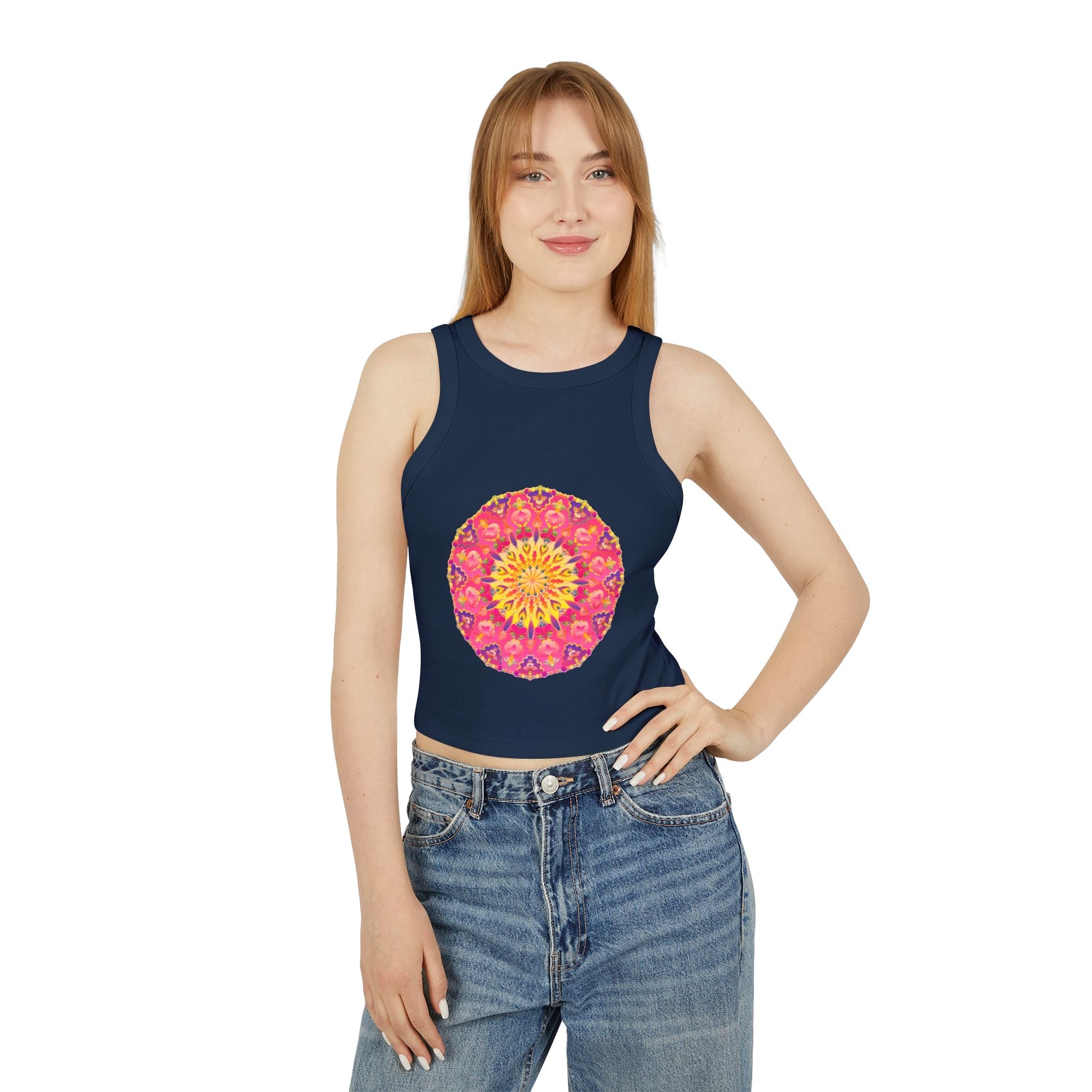 Vibrant Mandala Racerback Tank Top Tank Top - Blululi