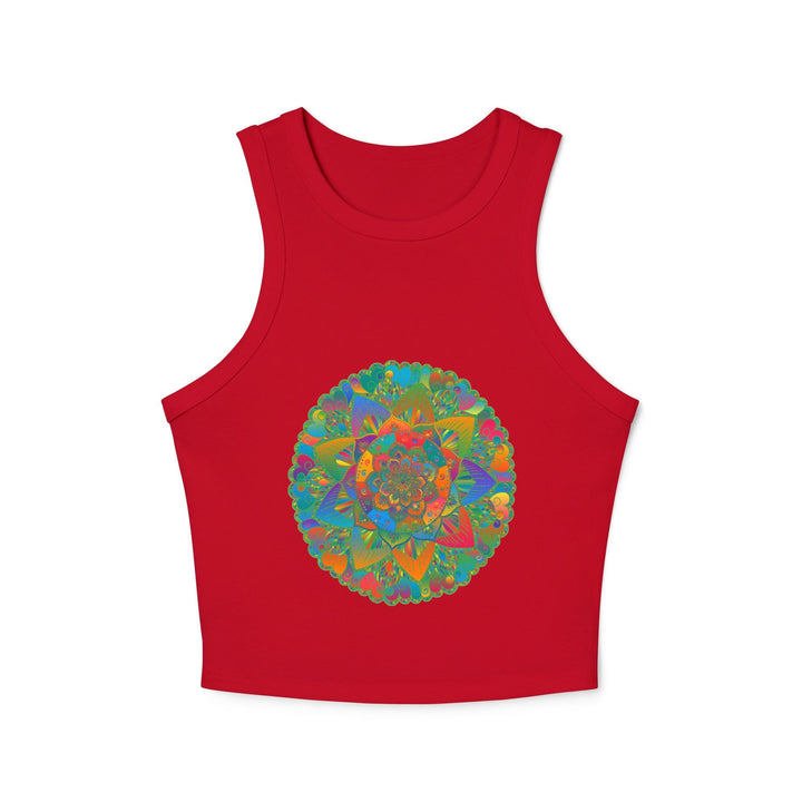 Vibrant Mandala Racerback Tank Top Tank Top - Blululi