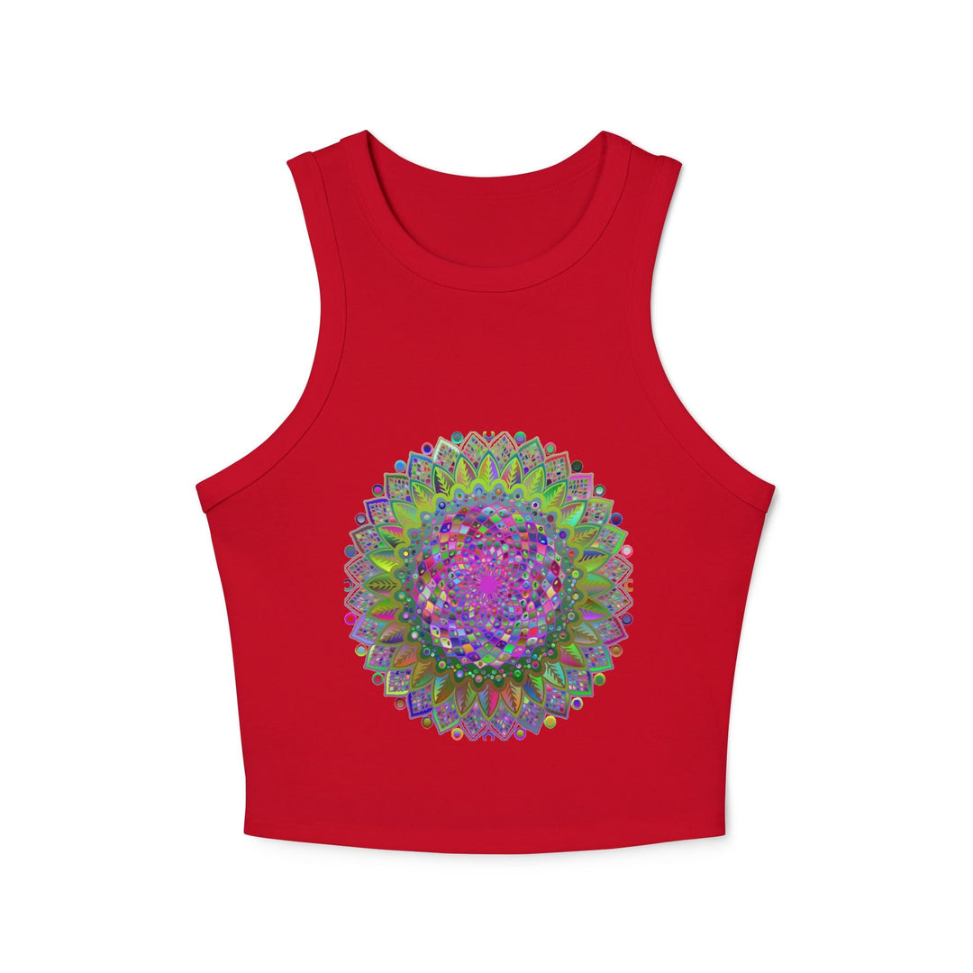 Vibrant Mandala Racerback Tank Top Tank Top - Blululi