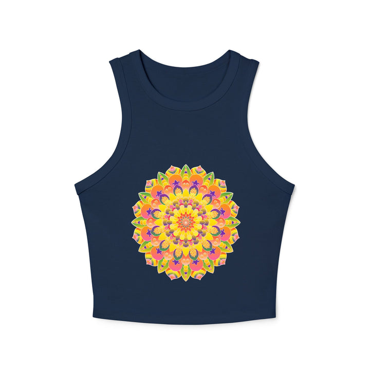 Vibrant Mandala Racerback Tank Top Tank Top - Blululi