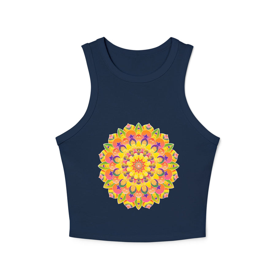 Vibrant Mandala Racerback Tank Top Tank Top - Blululi