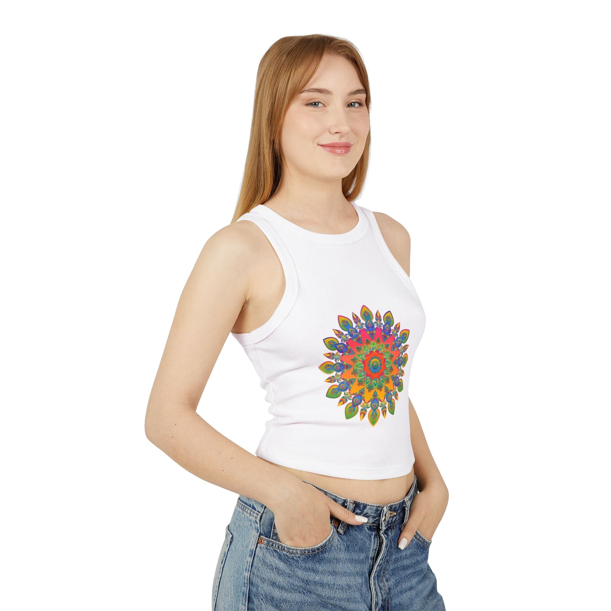 Vibrant Mandala Racerback Tank Top Tank Top - Blululi