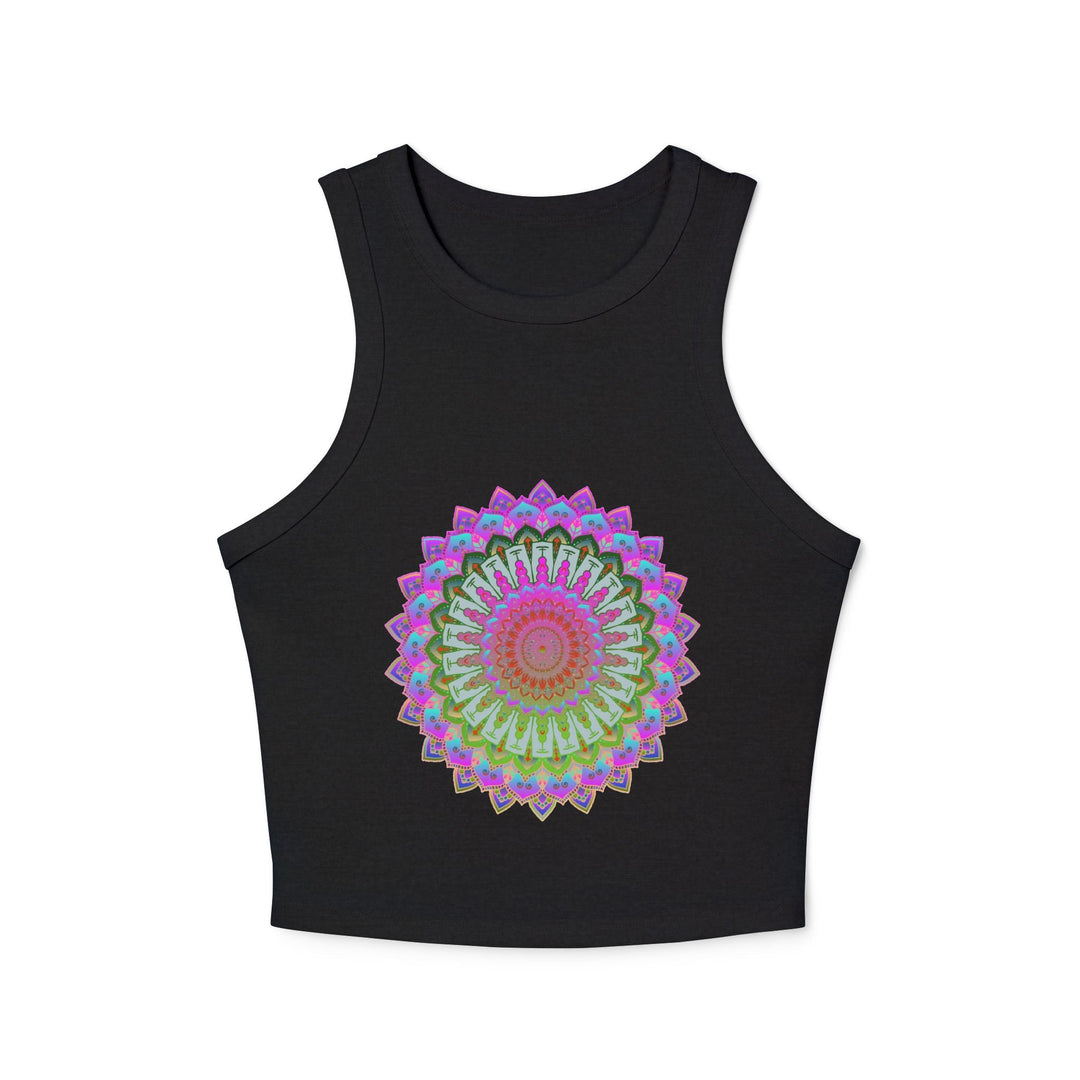 Vibrant Mandala Racerback Tank Top Tank Top - Blululi