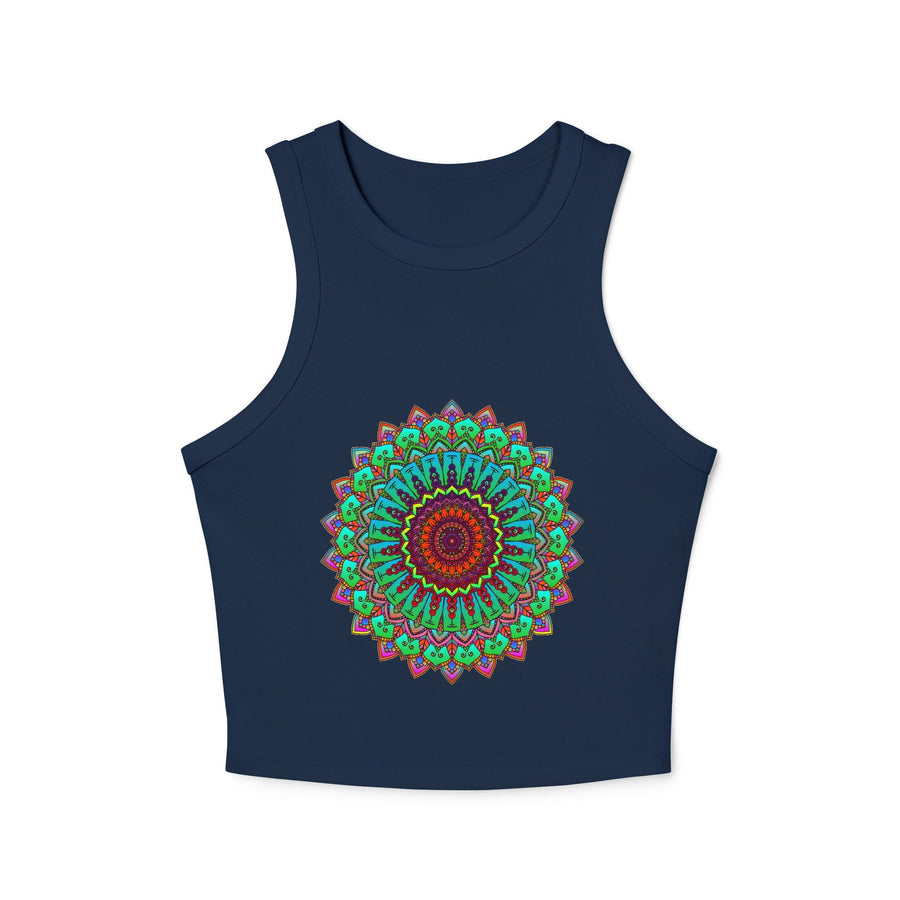 Vibrant Mandala Racerback Tank Top Tank Top - Blululi