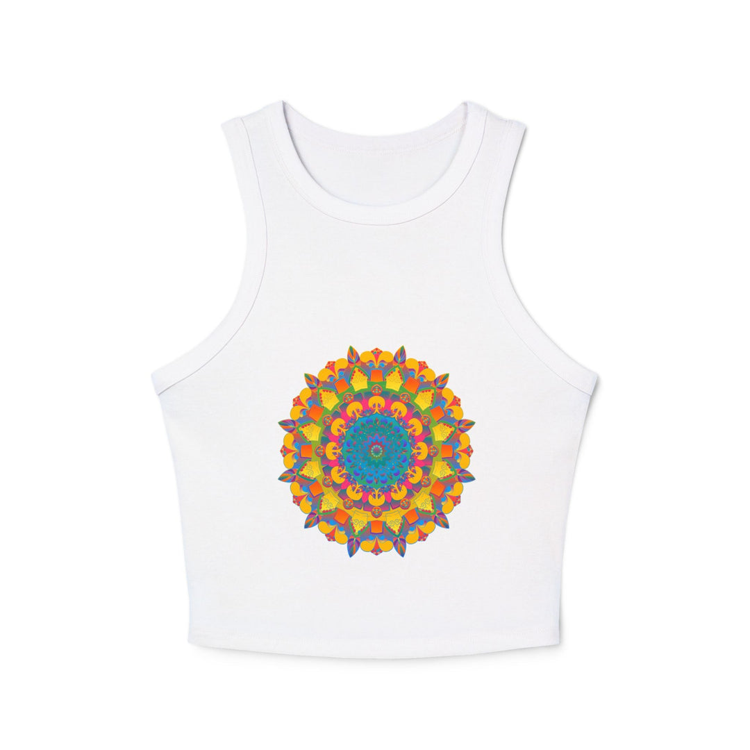 Vibrant Mandala Racerback Tank Top Tank Top - Blululi